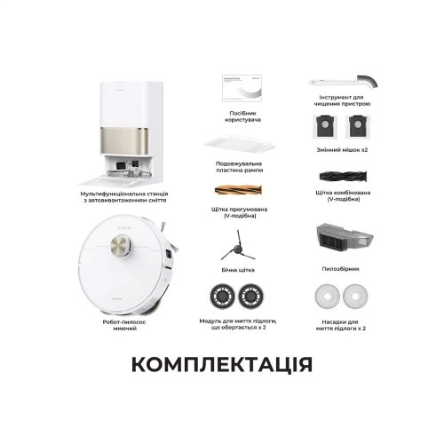 Пилосос Dreame Bot L50s Pro Ultra White (RLL88HE-Wh) Dreame RLL88HE-Wh 1061091 - Фото 6 Пилосос Dreame Bot L50s Pro Ultra White (RLL88HE-Wh) Dreame RLL88HE-Wh 1061091 - зображення 6