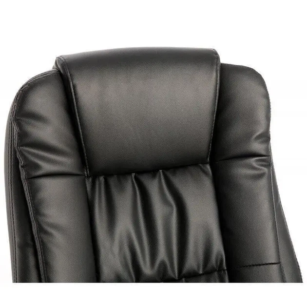 Кресло офисное с подлокотниками Comfort Black, спинка с подголовником, порезиненные колесики - изображение 6