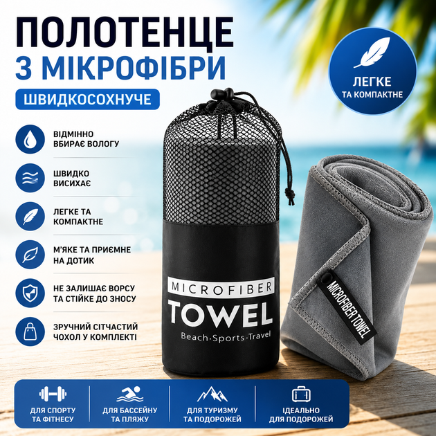 Швидкосохнучий рушник з мікрофібри в сітчастому чохлі, компактний рушник для спорту, басейну, пляжу, фітнесу, туризму, йоги та подорожей - Фото 2 Швидкосохнучий рушник з мікрофібри в сітчастому чохлі, компактний рушник для спорту, басейну, пляжу, фітнесу, туризму, йоги та подорожей - изображение 2