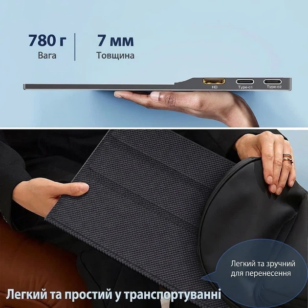 Портативный монитор 15.6" CUIUIC GS156CM2-B Full HD IPS 60 Гц 102104646 - Уценка - изображение 3