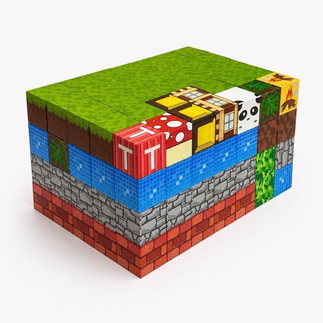 Магнітний конструктор Minecraft 150 шт по грі Майнкрафт Ліс та панди Mk001006.1 - зображення 2