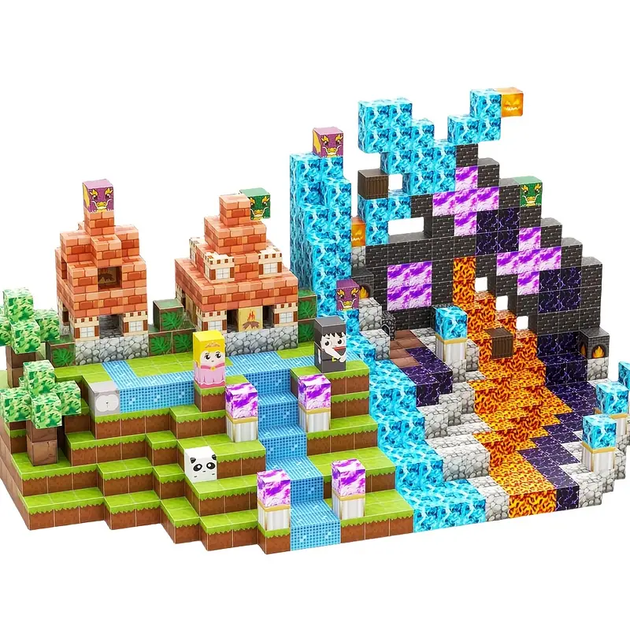 Магнитный конструктор Minecraft 107 шт по игре Майнкрафт Замок в джунглях Mk001020 - изображение 5