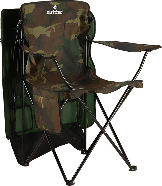 Крісло рибальське Outtec Sun XXL з козирком Камуфляж 198008 (5905884424629) - зображення 5