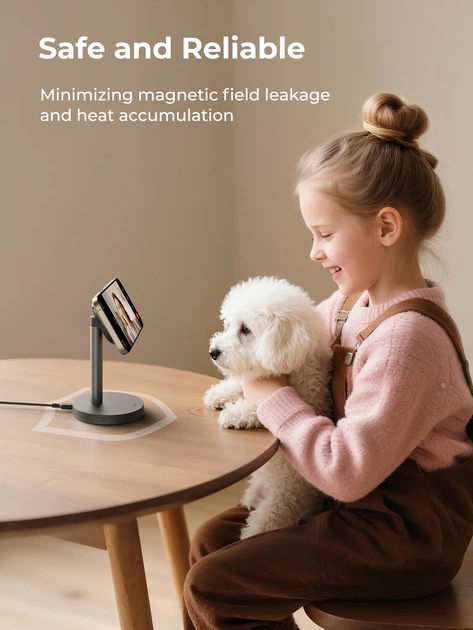 Бездротовий зарядний пристрій AUKEY MagFusion 1X Qi2.2 25W Black (LC-MC111) - Фото 2 Бездротовий зарядний пристрій AUKEY MagFusion 1X Qi2.2 25W Black (LC-MC111) - зображення 2