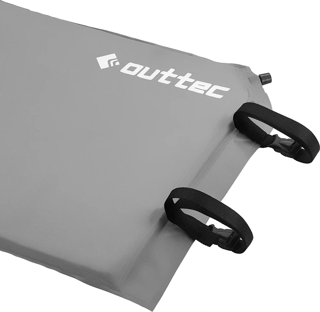 Килимок самонадувний Outtec Pillow 186 x 53 x 2,5 см з подушкою Сірий (5907766662846) - зображення 4