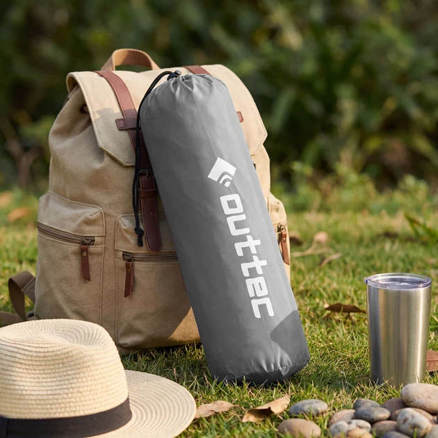 Килимок самонадувний Outtec Pillow 186 x 53 x 2,5 см з подушкою Сірий (5907766662846) - зображення 8