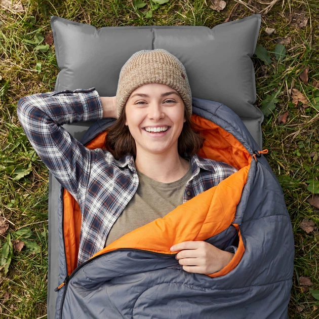 Килимок самонадувний Outtec Pillow 186 x 53 x 2,5 см з подушкою Сірий (5907766662846) - зображення 10