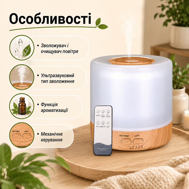 Ультразвуковой увлажнитель-очиститель воздуха 3 в 1 с ароматизацией, подсветкой, пультом дистанционного управления для дома, спальни, детской комнаты и офиса - Фото 4 Ультразвуковой увлажнитель-очиститель воздуха 3 в 1 с ароматизацией, подсветкой, пультом дистанционного управления для дома, спальни, детской комнаты и офиса - изображение 4