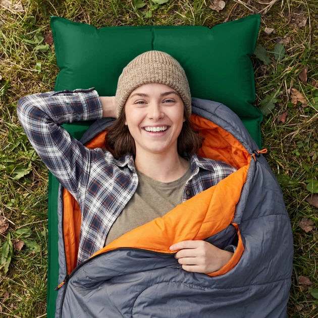Килимок самонадувний Outtec Pillow 186 x 53 x 2,5 см з подушкою Зелений (5907766668374) - зображення 9