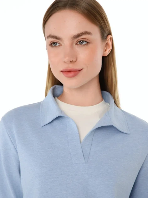 Женское поло Promin 2095-02_623 2XL Серо-голубой меланж (2700000128473) - Фото 4 Женское поло Promin 2095-02_623 2XL Серо-голубой меланж (2700000128473) - изображение 4
