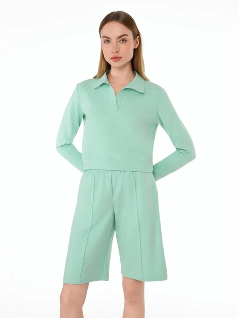 Женское поло Promin 2095-02_554 XL Светло-зеленый меланж (2700000128398) - изображение 4