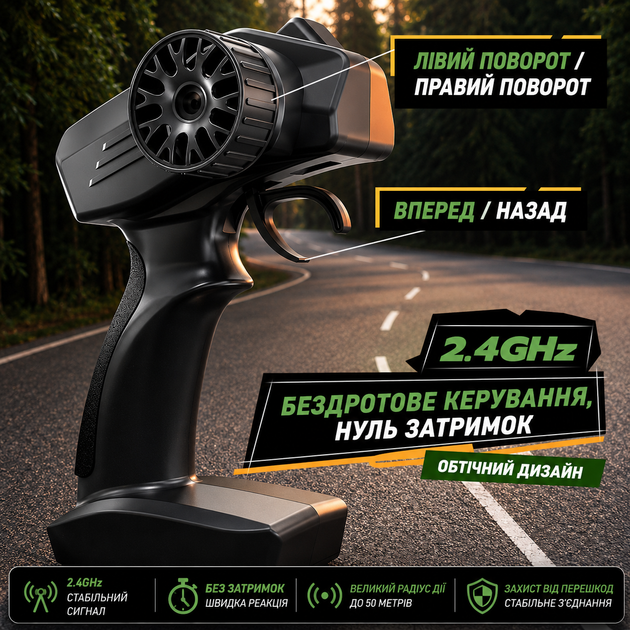 Машинка на радіокеруванні ZLL SG716 1:24 4WD, RC дрифт авто на пульті, спортивний автомобіль до 20 км/год, LED підсвітка - зображення 2