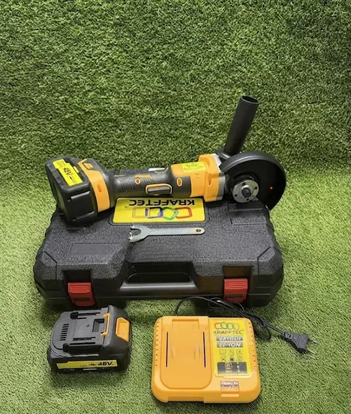 Болгарка аккумуляторная Krafftec Germani DCG413 48V 6Ah бесщеточная угловая шлифовальная машина 125 мм с двумя аккумуляторами регулировкой оборотов и кейсом - изображение 9