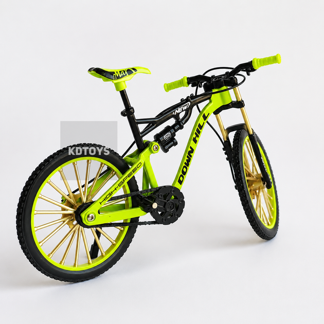 Коллекционная мини-модель велосипеда металлический Фингербайк MTB игрушечный велосипед 1:8 Размер 18 см Green - Фото 4 Коллекционная мини-модель велосипеда металлический Фингербайк MTB игрушечный велосипед 1:8 Размер 18 см Green - изображение 4