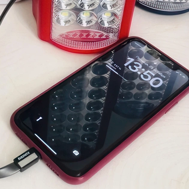 Портативный переносной светодиодный фонарь ALMINA 220V Красный (AMN) - изображение 5