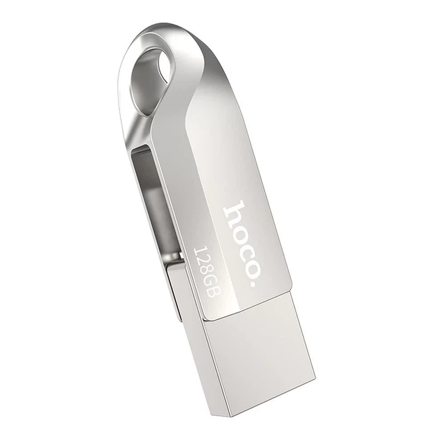 Флешка Hoco UD8 128GB USB 3.0 USB A + USB C Silver (6931474713414) - зображення 2
