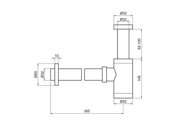 Сифон для раковини колбовий Devit 53412100 хром - изображение 2