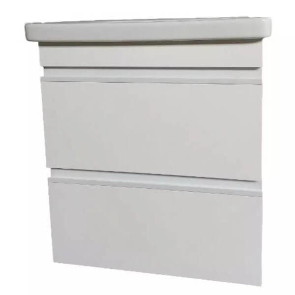 Тумба Devit Frame 753055W 55 см з раковиною та сифоном, біла глянцева - изображение 3
