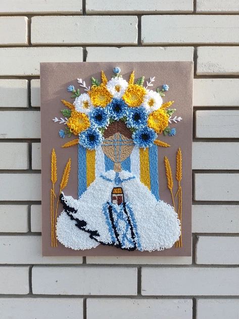 Вишита картина Берегиня, килимова вишивка, настінне панно, оберіг, розмір 43х33 - Фото 2 Вишита картина Берегиня, килимова вишивка, настінне панно, оберіг, розмір 43х33 - изображение 2