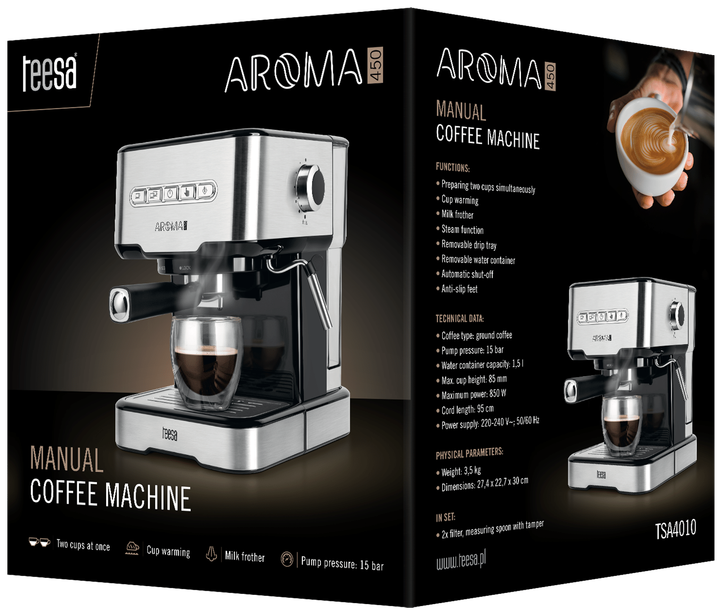 Ekspres do kawy kolbowy Teesa Aroma 450 (TSA4010) - obraz 5