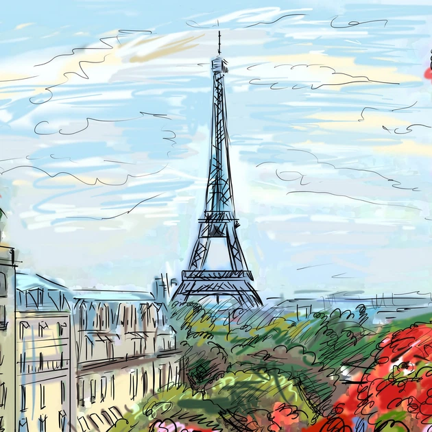 Интерьерная картина Париж, Елисейские Поля, Эйфелева Башня, Paris, France, la Tour Eiffel, интерьерный декор, 28×42 см (id0794) - изображение 3