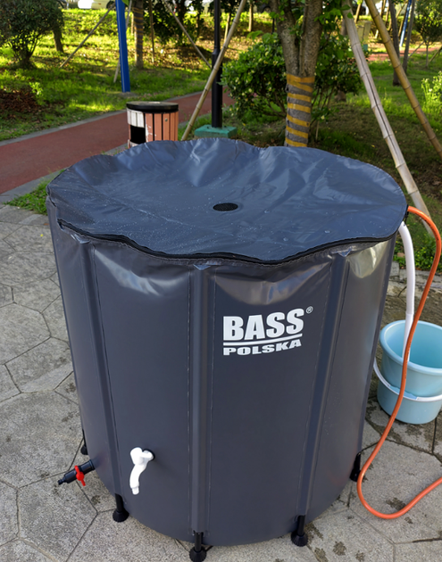 Садовая бочка резервуар для дождевой воды Bass Polska BH 79987 накопитель воды для дачи и огорода с фильтром и краном 390 л - изображение 3