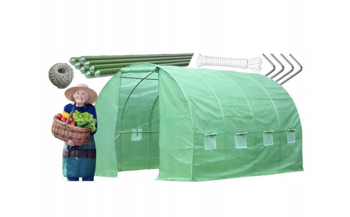 Садовая теплица пленочная армированная 2.5х5 м Ekspand TFO19-2,5X5X2-2-Z с двумя входами оцинкованный каркас 19 мм - изображение 4