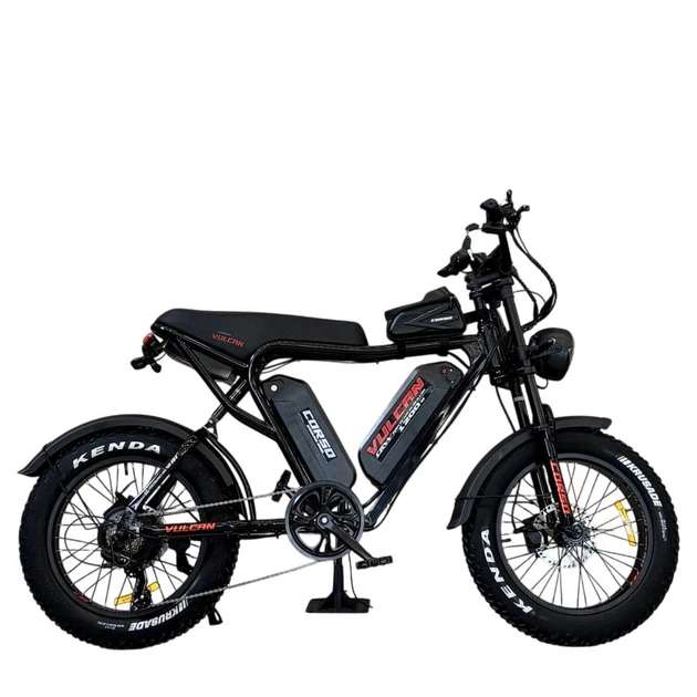Електрофетбайк Corso VULCAN 20" 1200W, 2×48V 18Ah Li-Ion, до 60 км/год, до 70 км, SHIMANO 7-Speed, Гідравлічні гальма, Чорний - изображение 3