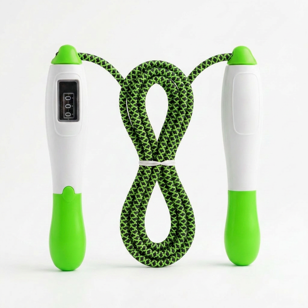 Скакалка со счетчиком и PVC жгутом SP-Sport 667 длина 3м White-Green - зображення 4