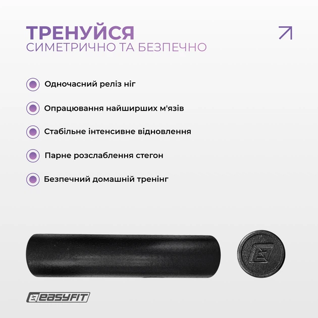 Масажний ролик EasyFit PolyFoam Roller EPP 60 см - зображення 5
