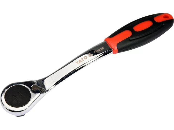 Профессиональная изогнутая трещотка YATO HEX14 с прорезиненной рукояткой 72 зубца YT-02396 - изображение 4