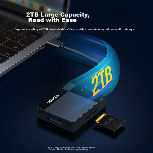 Кардрідер Ugreen 30231 USB 3.0 для SD/MicroSD/CF/MS 1 м - зображення 4