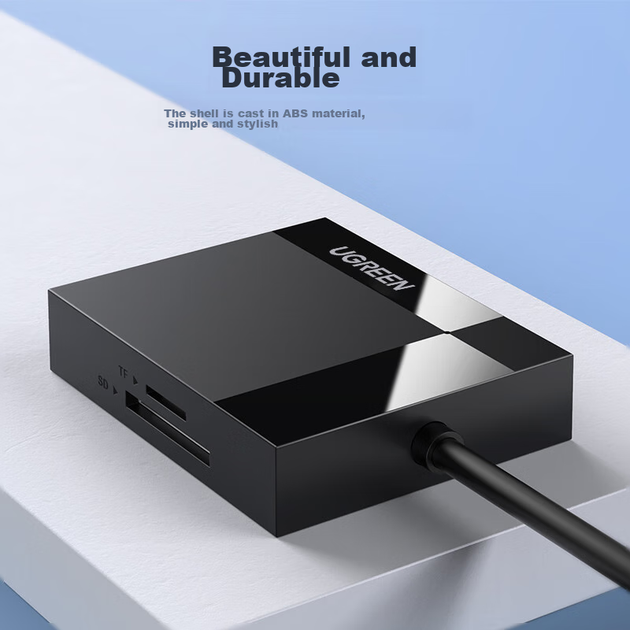 Картридер UGREEN CR125 USB 3.0 4-в-1 (SD/TF/CF/MS) с кабелем 0.5 м - Фото 7 Картридер UGREEN CR125 USB 3.0 4-в-1 (SD/TF/CF/MS) с кабелем 0.5 м - изображение 7