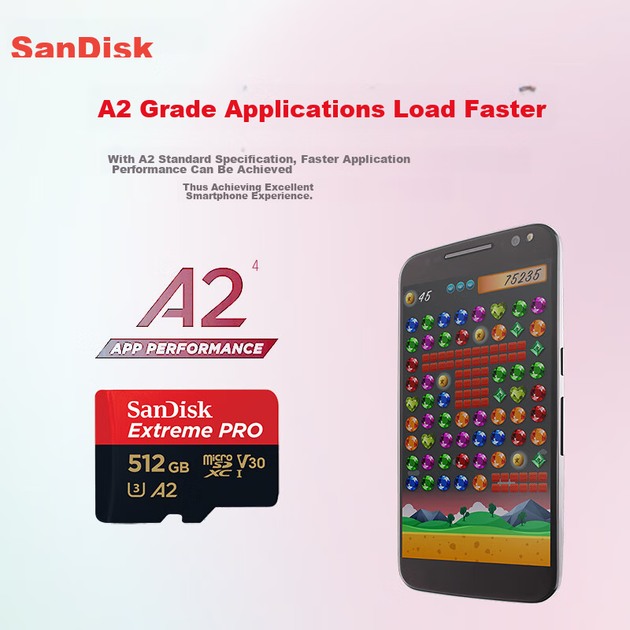 Карта памяти SanDisk Extreme PRO 512 ГБ microSDXC UHS-I U3 V30 A2 200/140 МБ/с (TF) - изображение 5