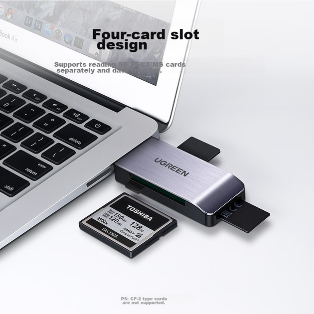 Кард-ридер Ugreen 50540 USB 3.0 SD/TF/CF/MS - Фото 5 Кард-ридер Ugreen 50540 USB 3.0 SD/TF/CF/MS - изображение 5