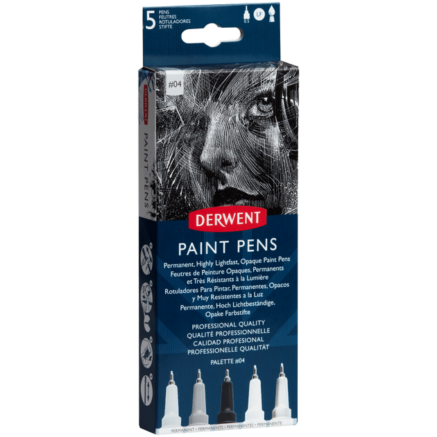 Набор цветных ручек PAINT PEN PALETTE No4, 5шт Derwent - Фото 2 Набор цветных ручек PAINT PEN PALETTE No4, 5шт Derwent - изображение 2