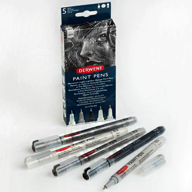 Набор цветных ручек PAINT PEN PALETTE No4, 5шт Derwent - Фото 4 Набор цветных ручек PAINT PEN PALETTE No4, 5шт Derwent - изображение 4