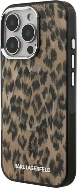 Etui na smartfon Karl Lagerfeld IML Leopard Pattern MagSafe do Apple iPhone 16 Pro Max Brown (KLHMP16XHDLEOICW) - obraz 2