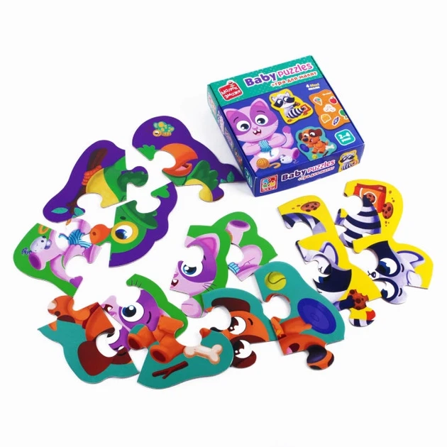 Гра розвиваюча Vladi Toys пазли картонні з грою. Хатні улюбленці. VT1722-25 - Фото 4 Гра розвиваюча Vladi Toys пазли картонні з грою. Хатні улюбленці. VT1722-25 - изображение 4
