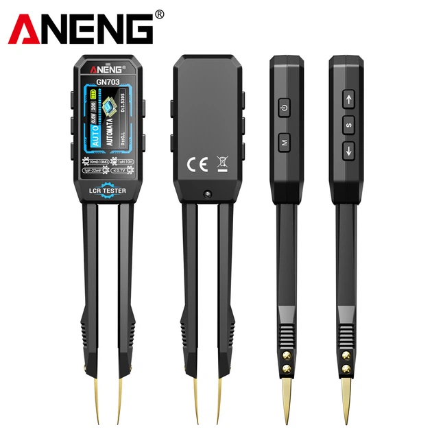 LCR тестер пинцет ANENG GN703 с цветным дисплеем автоматической идентификацией компонентов и тремя тестовыми частотами - изображение 2