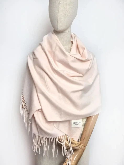 Кашемировый однотонный шарф Роми Пудра Светлая - изображение 3