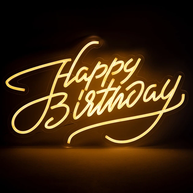 Светодиодная (LED) неоновая вывеска "Happy Birthday", от USB, оранжевая, 50*31 см (9318-001) - Фото 3 Светодиодная (LED) неоновая вывеска "Happy Birthday", от USB, оранжевая, 50*31 см (9318-001) - изображение 3