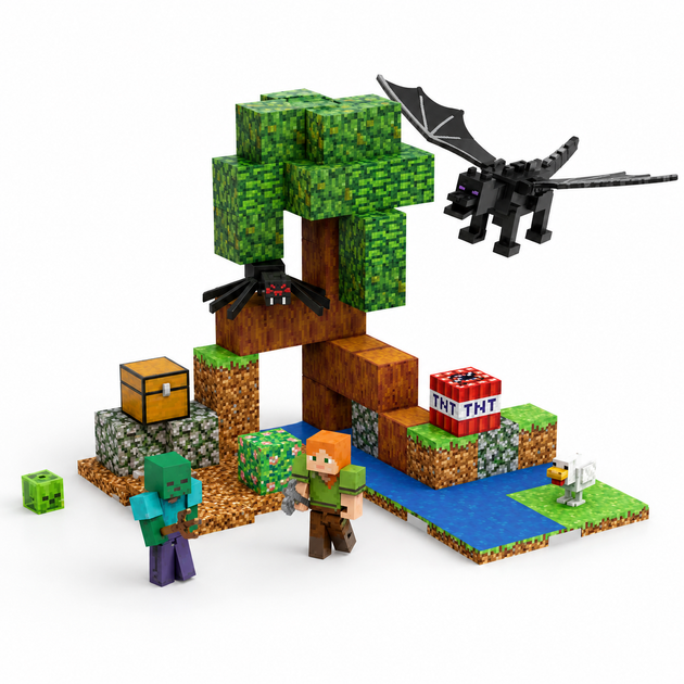 Магнитный конструктор Magnetic World Minecraft «Нападение Черного Дракона», 83 детали - изображение 2