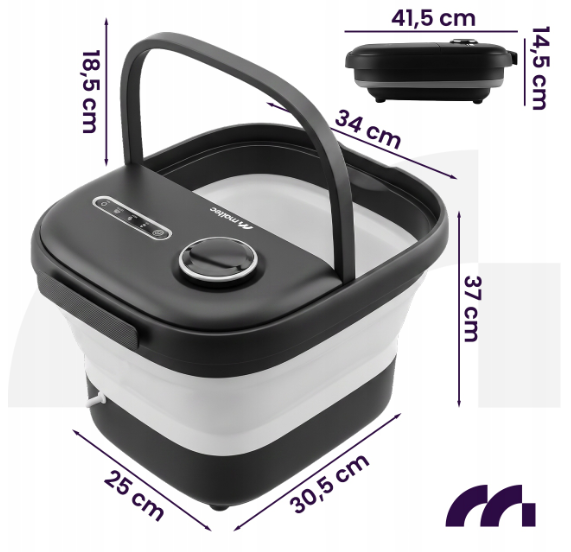 Складной гидромассажёр для ног MalTec PRO-Hydro500WS 500 Вт, чёрный, код 114811 - изображение 2