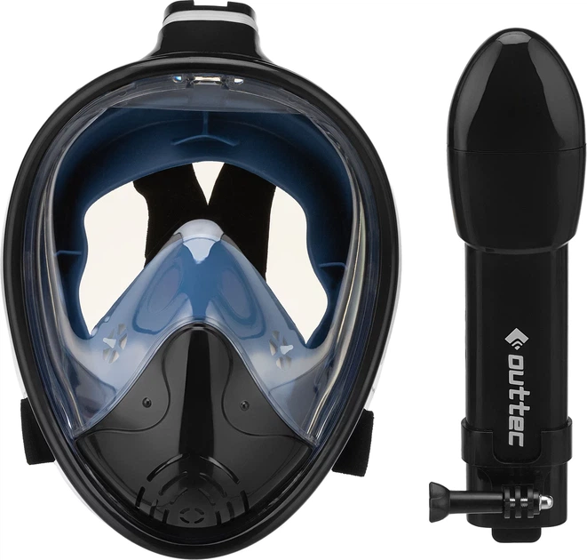 Maska do nurkowania pełnotwarzowa Outtec Aqua Explorer Pro O-05317 z fajką odłączaną Czarna (5905399053178) - obraz 6