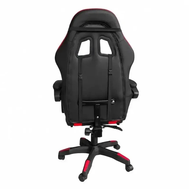 Игровое кресло с подставкой для ног + 2 подушки / Геймерское кресло HELE 26X-11 черно-красное - изображение 8