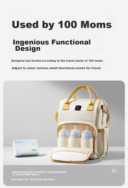 Сумка Shiyuejiejing Mommy Bag рюкзак для работы/путешествий, для беременных, вместительная - изображение 9