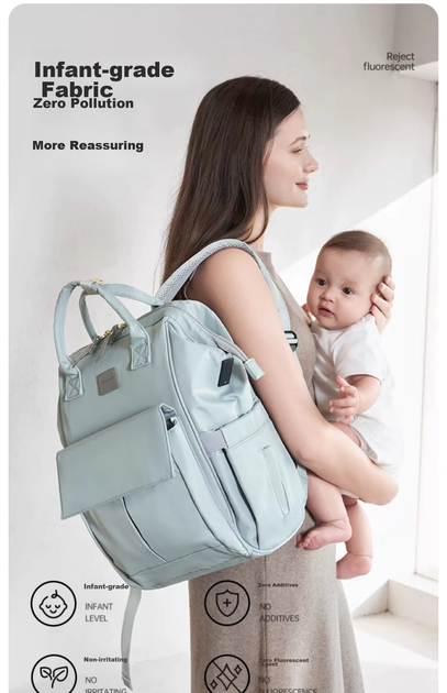 Рюкзак Taoqibaby Mommy Bag для мами, для годування та прогулянок, брудостійкий, місткий - зображення 6