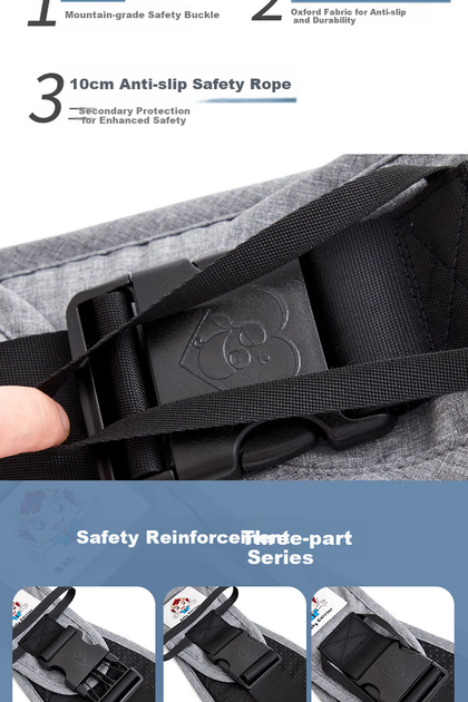 Рюкзак FENYE для переноски детей Hands-Free для улицы, спереди, серый - изображение 7
