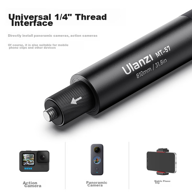 Монопод Ulanzi MT-58 120 см для Insta360/GoPro/DJI Action - Фото 3 Монопод Ulanzi MT-58 120 см для Insta360/GoPro/DJI Action - изображение 3